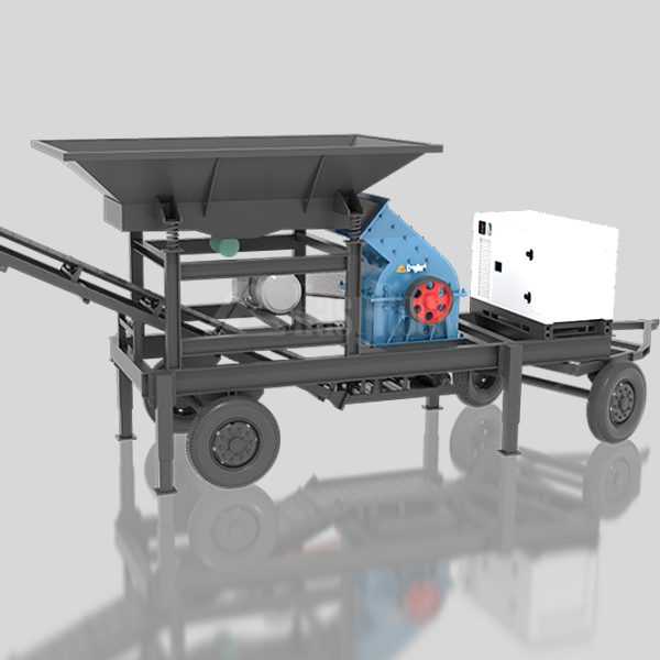 Mobile tire hammer crusher